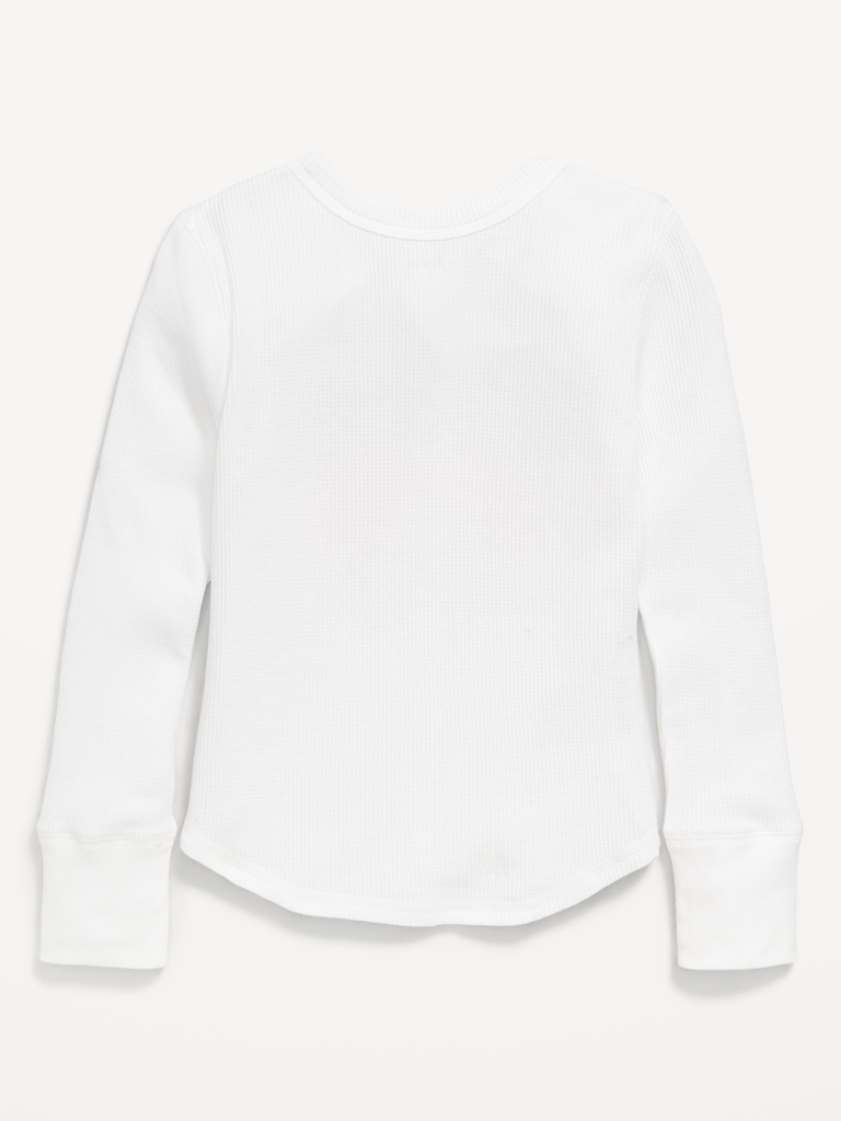 Long-Sleeve Logo Graphic Thermal-Knit T-Shirt for Girls