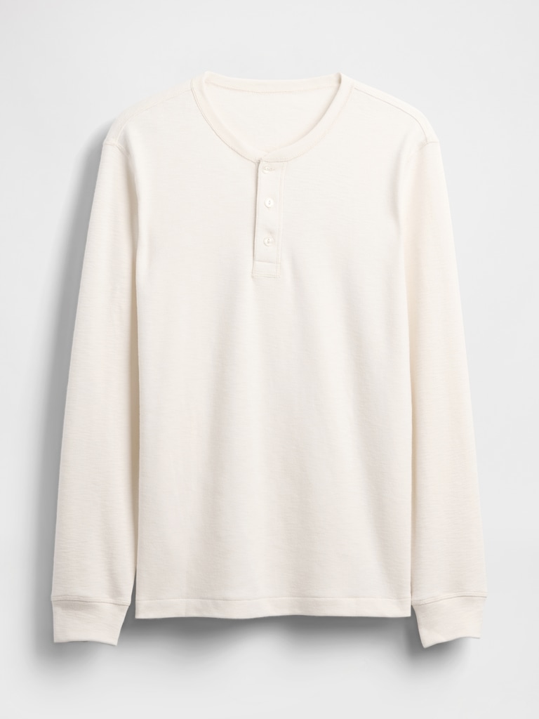 Double-Knit Henley T-Shirt