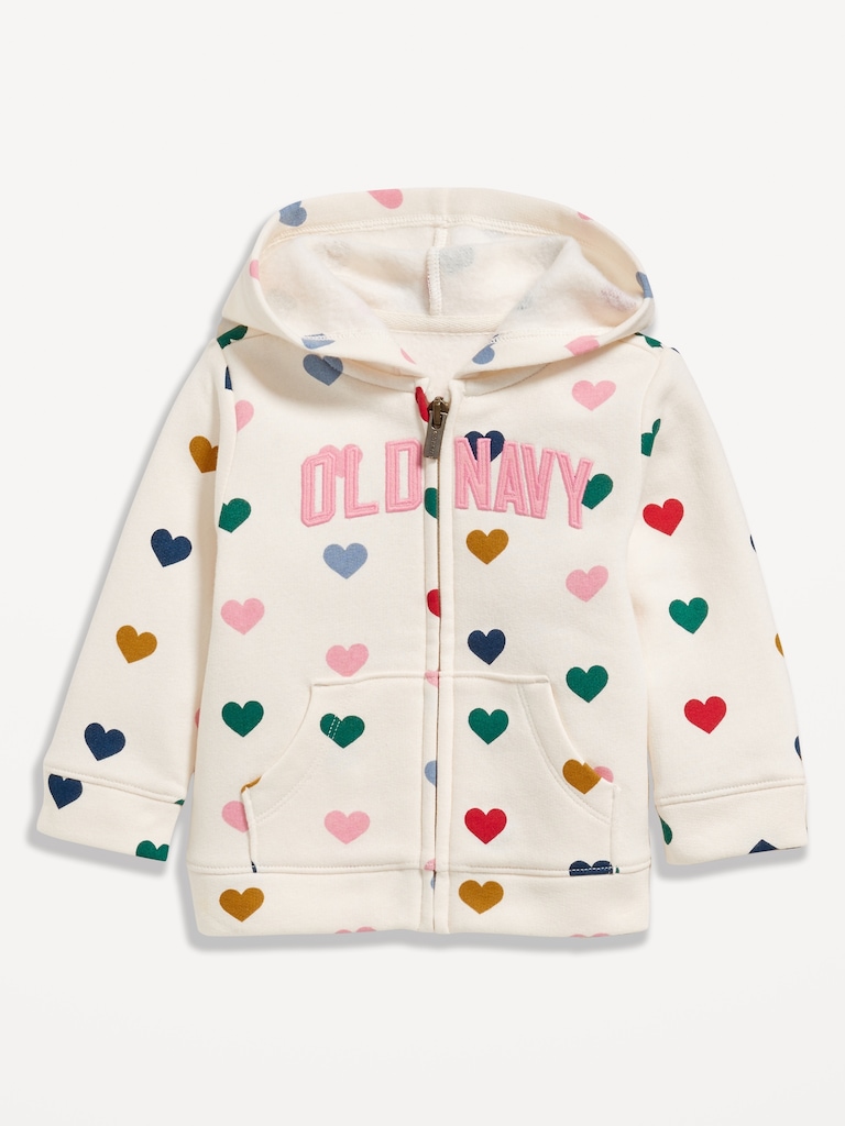 Printed Logo-Graphic Zip Hoodie for Baby