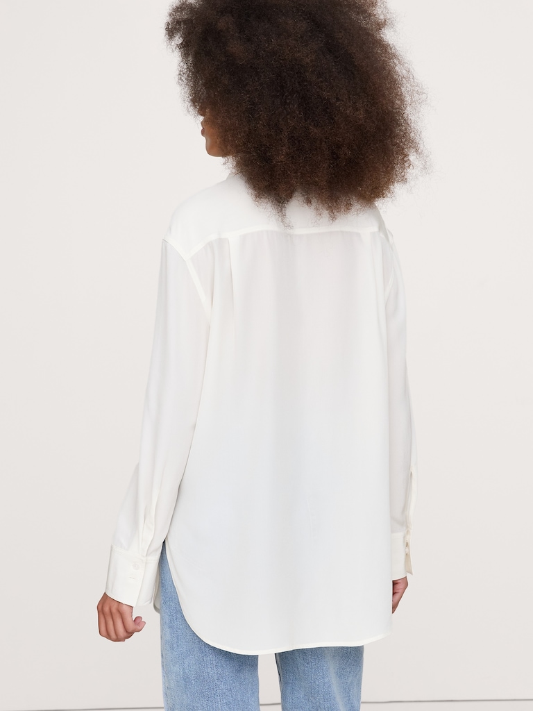 Oversized Matte Silk Utility Shirt