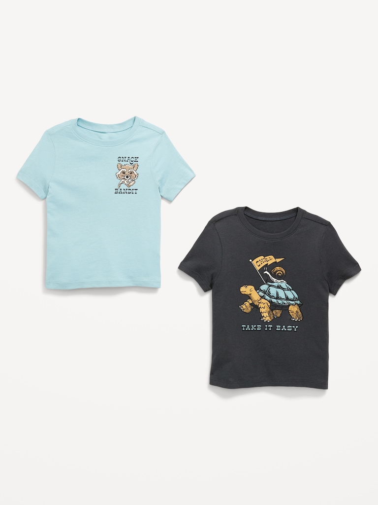 Unisex Short-Sleeve Graphic 2-Pack T-Shirt for Toddler
