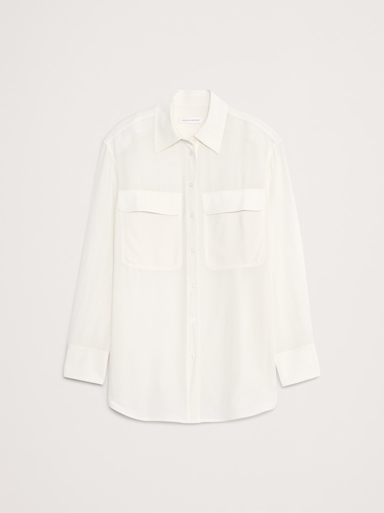 Oversized Matte Silk Utility Shirt