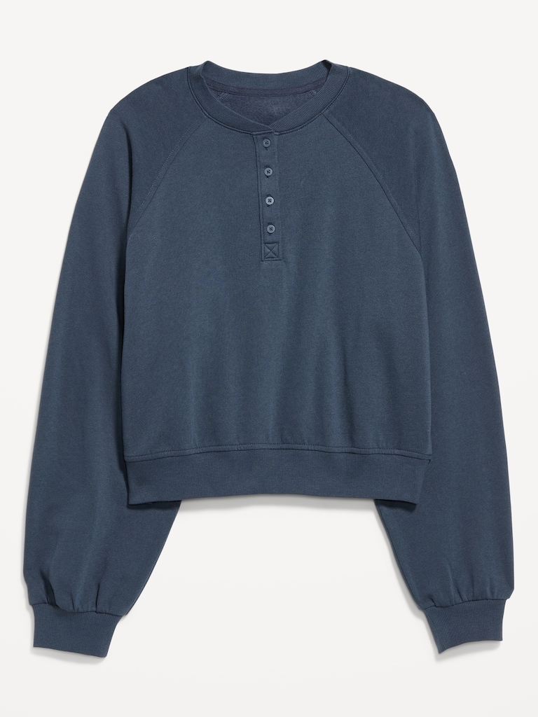 SoComfy Oversized Button-Front Sweatshirt