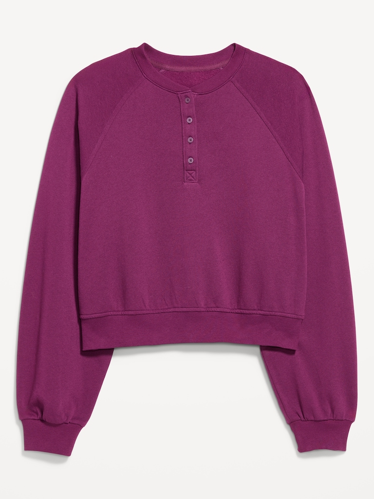 SoComfy Oversized Button-Front Sweatshirt