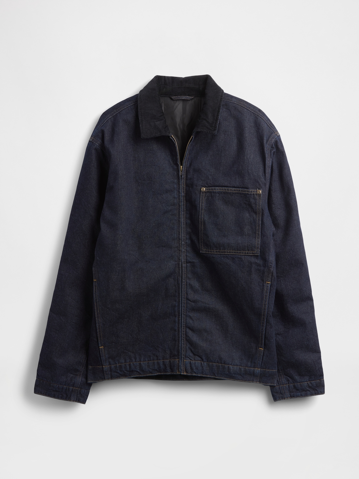 Denim Lined Zip Chore Jacket