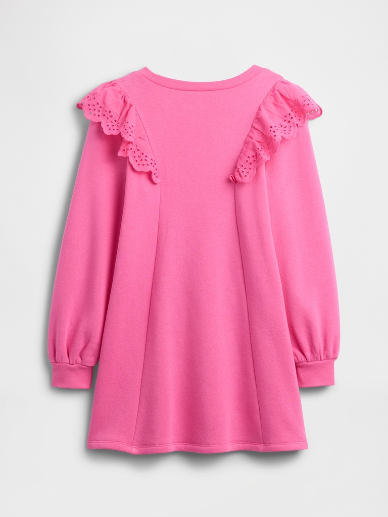 Kids Relaxed Eyelet Sweatshirt Dress