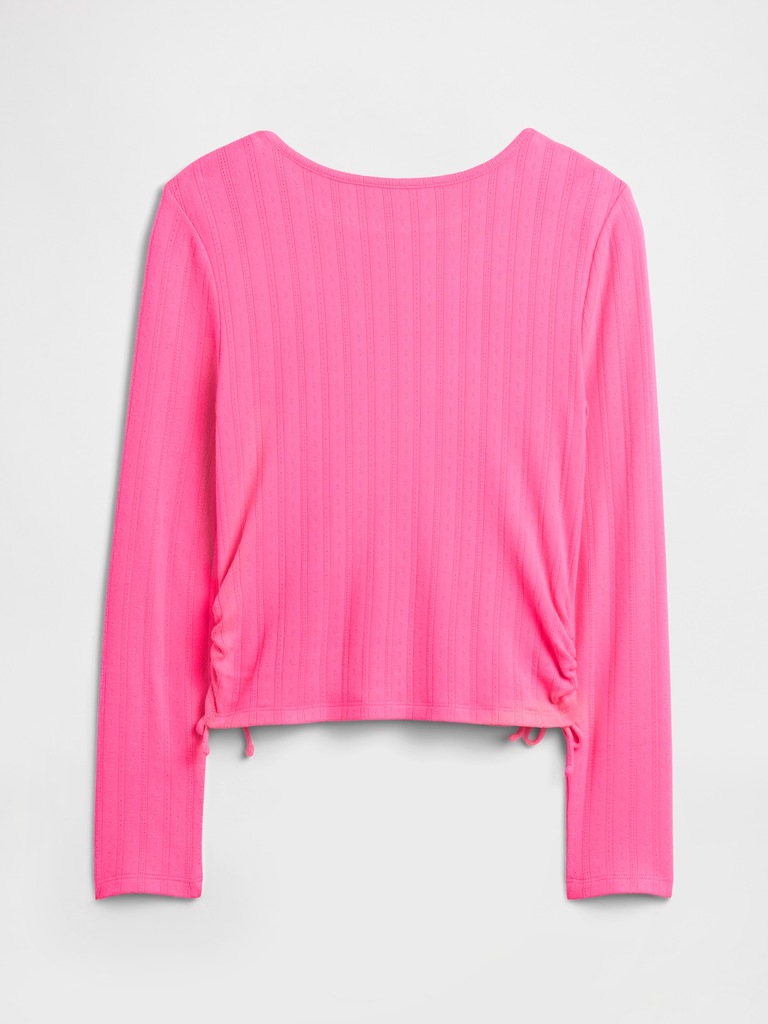 Kids Ruched Pointelle Top