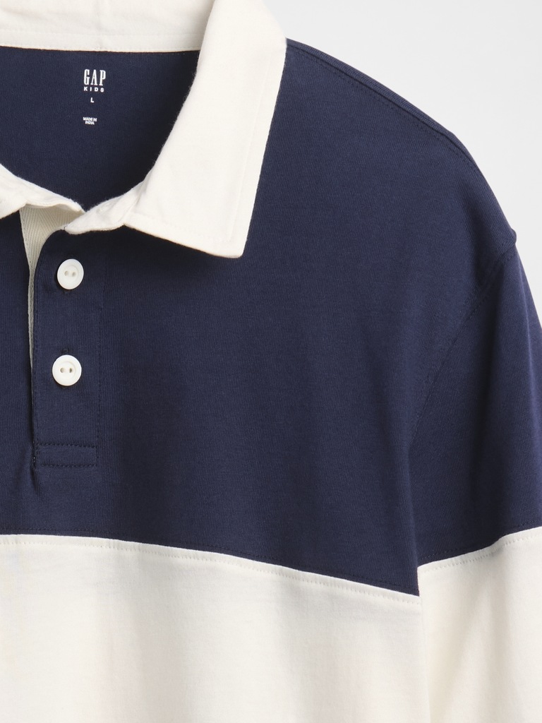 Kids Relaxed Stripe Rugby Polo Shirt