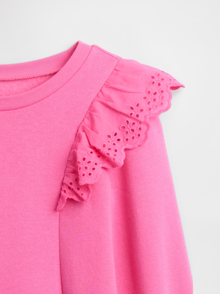 Kids Relaxed Eyelet Sweatshirt Dress
