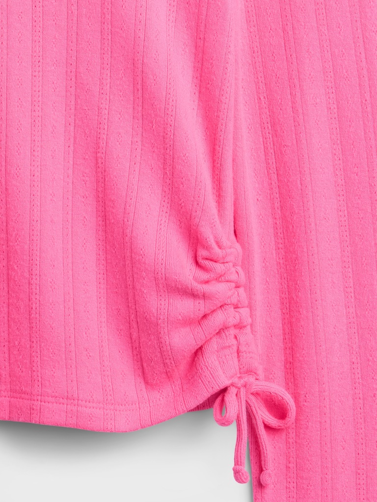 Kids Ruched Pointelle Top