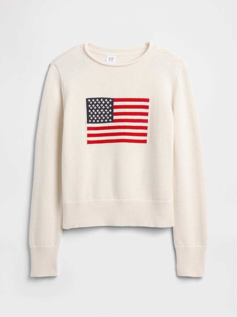 Kids Relaxed Roll Neck Intarsia Sweater