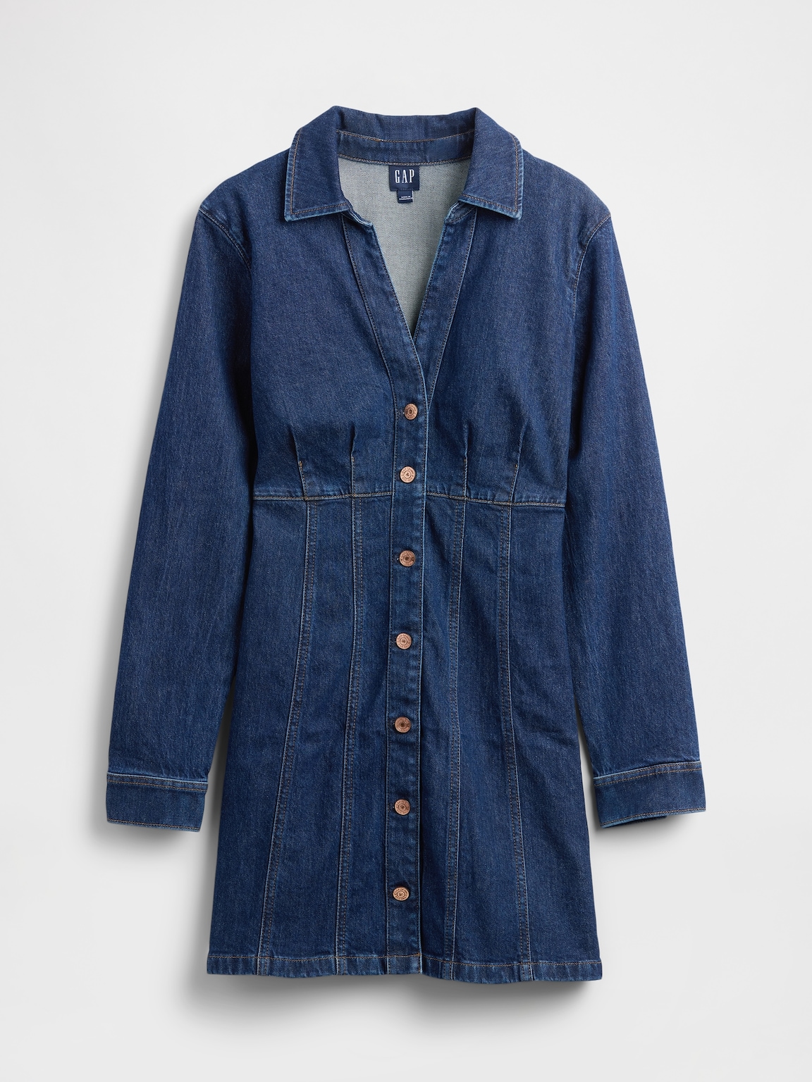 Denim Pleated Mini Dress