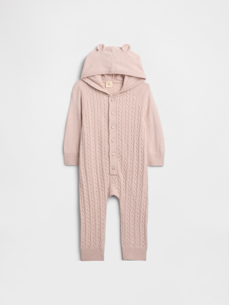 Baby CashSoft Cable-Knit One-Piece