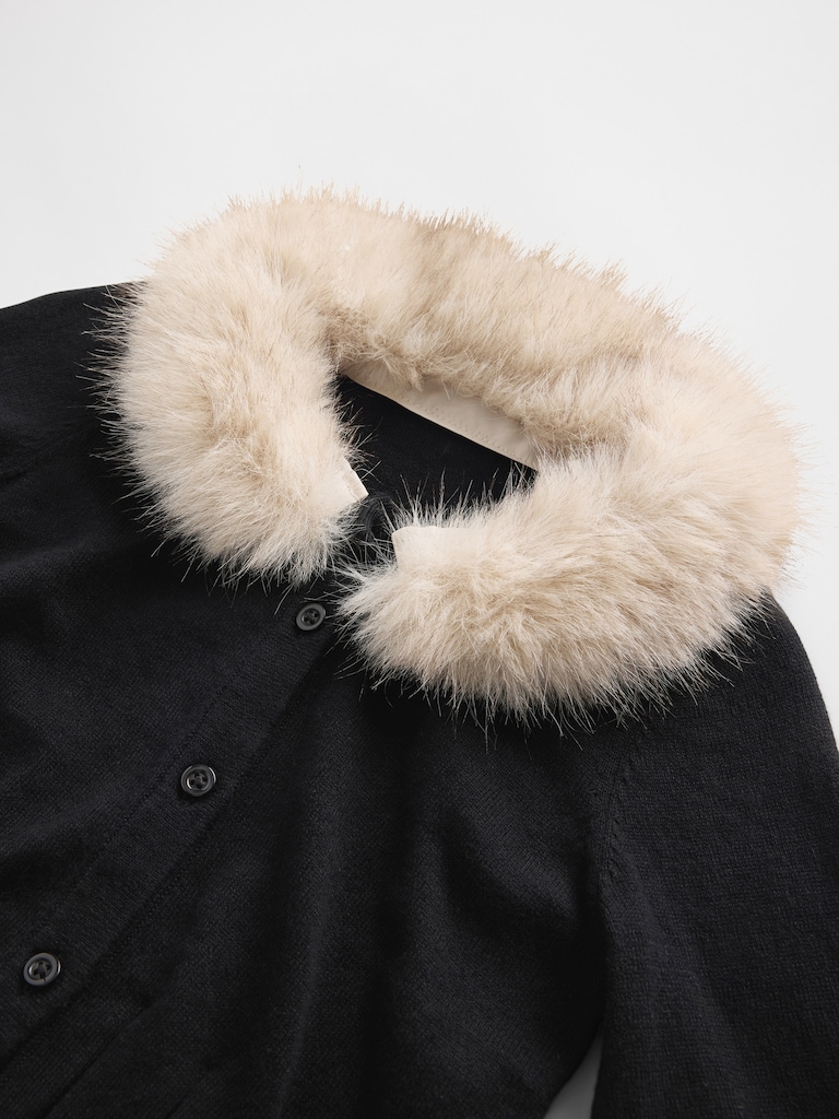 Baby & Toddler Faux Fur Collar Cardigan
