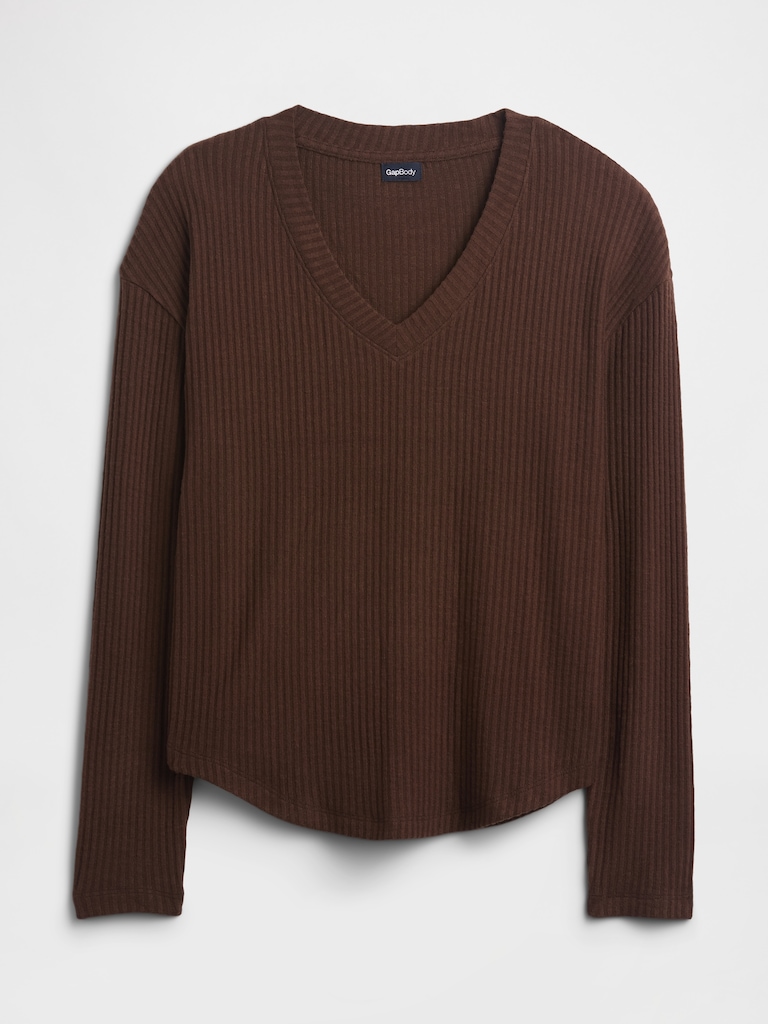 Relaxed Ribbed PJ Top