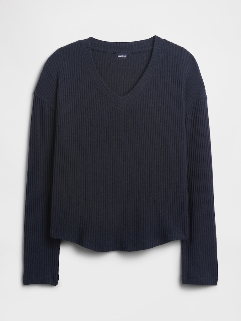 Relaxed Ribbed PJ Top