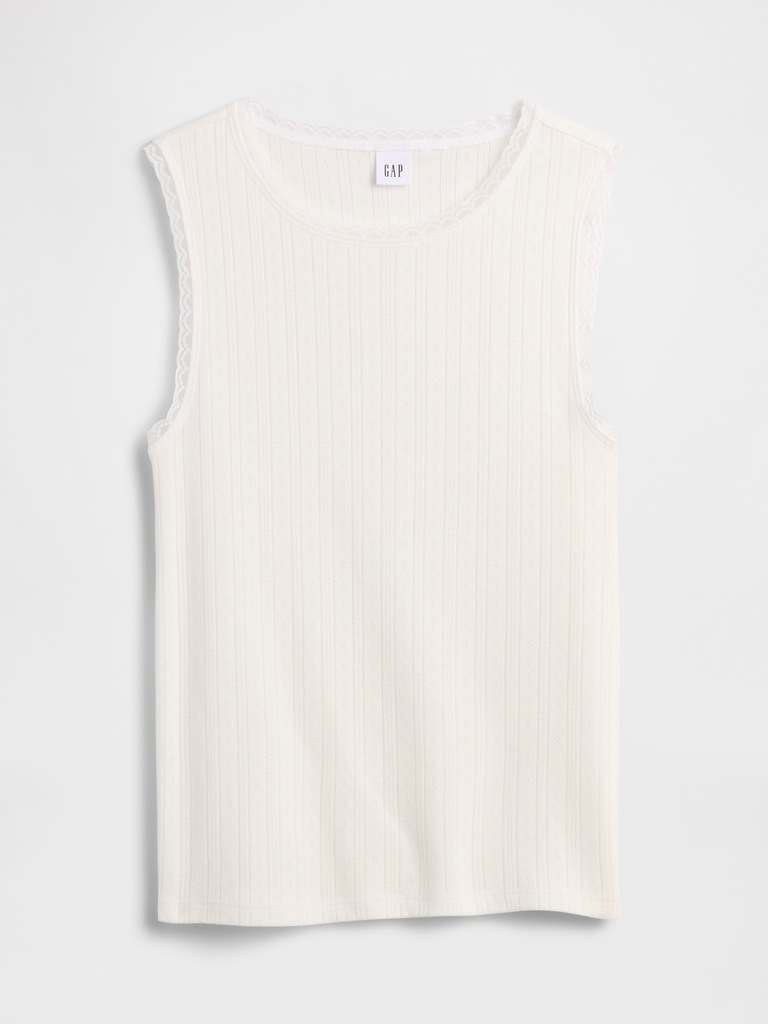 Sleeveless Pointelle Top