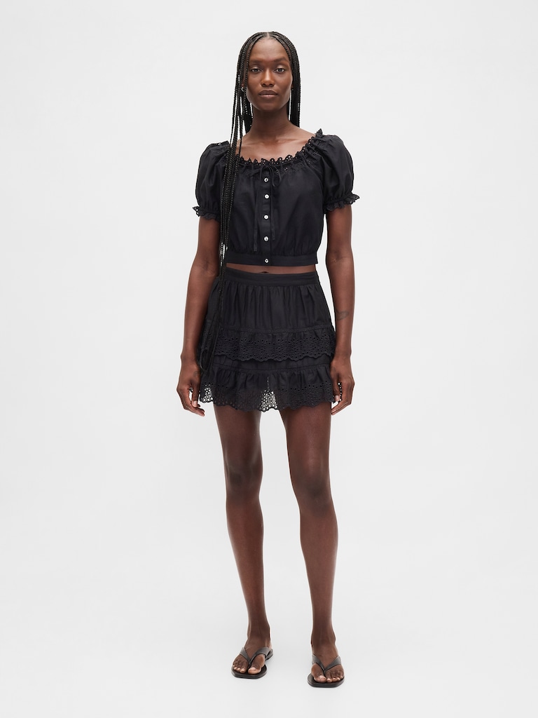 Eyelet Crop Top