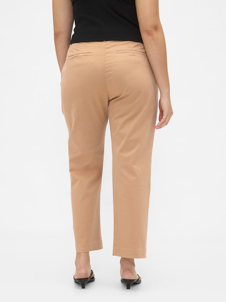 Mid Rise Straight Khakis