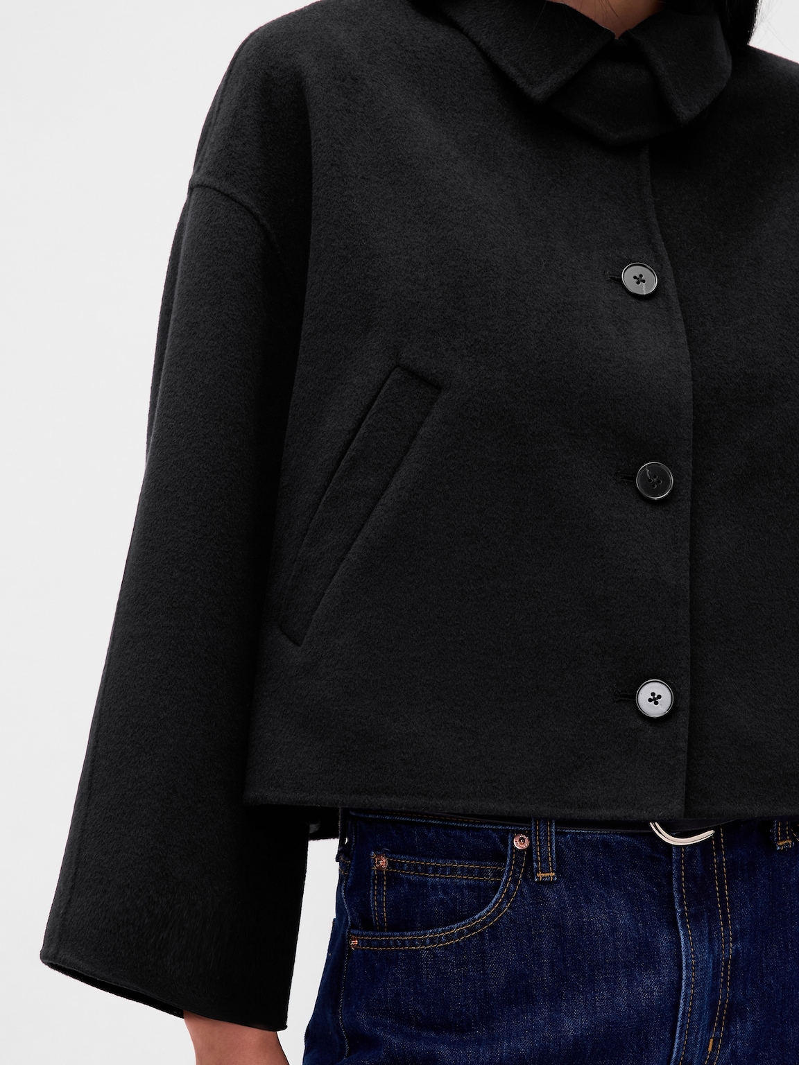 Wool-Blend Swing Jacket