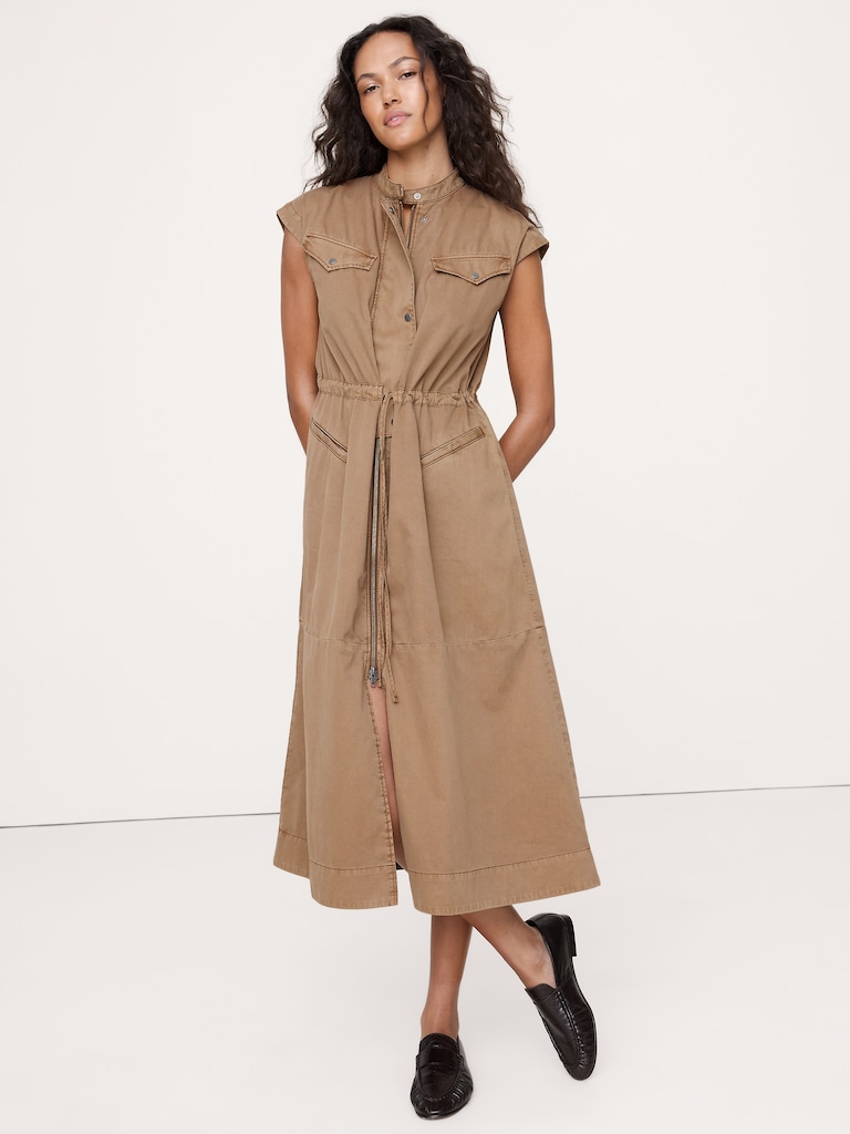 Robe longue utilitaire en sergé de coton