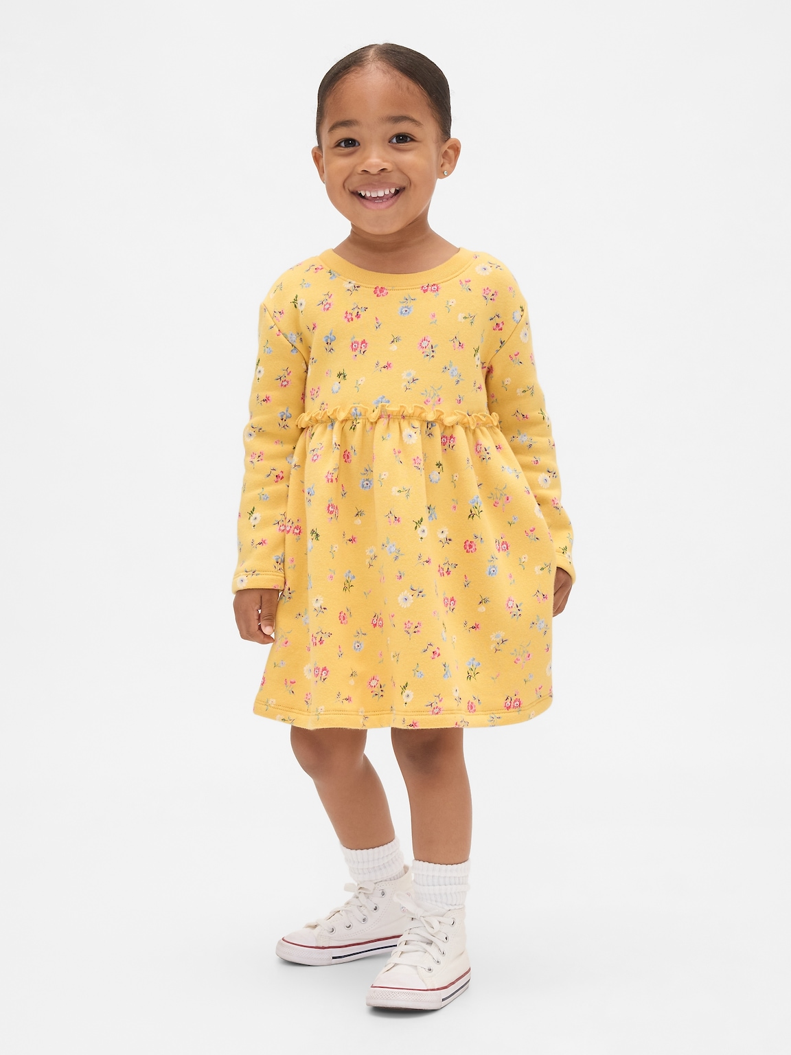Baby & Toddler Ruffle-Waist Sweatshirt Dress