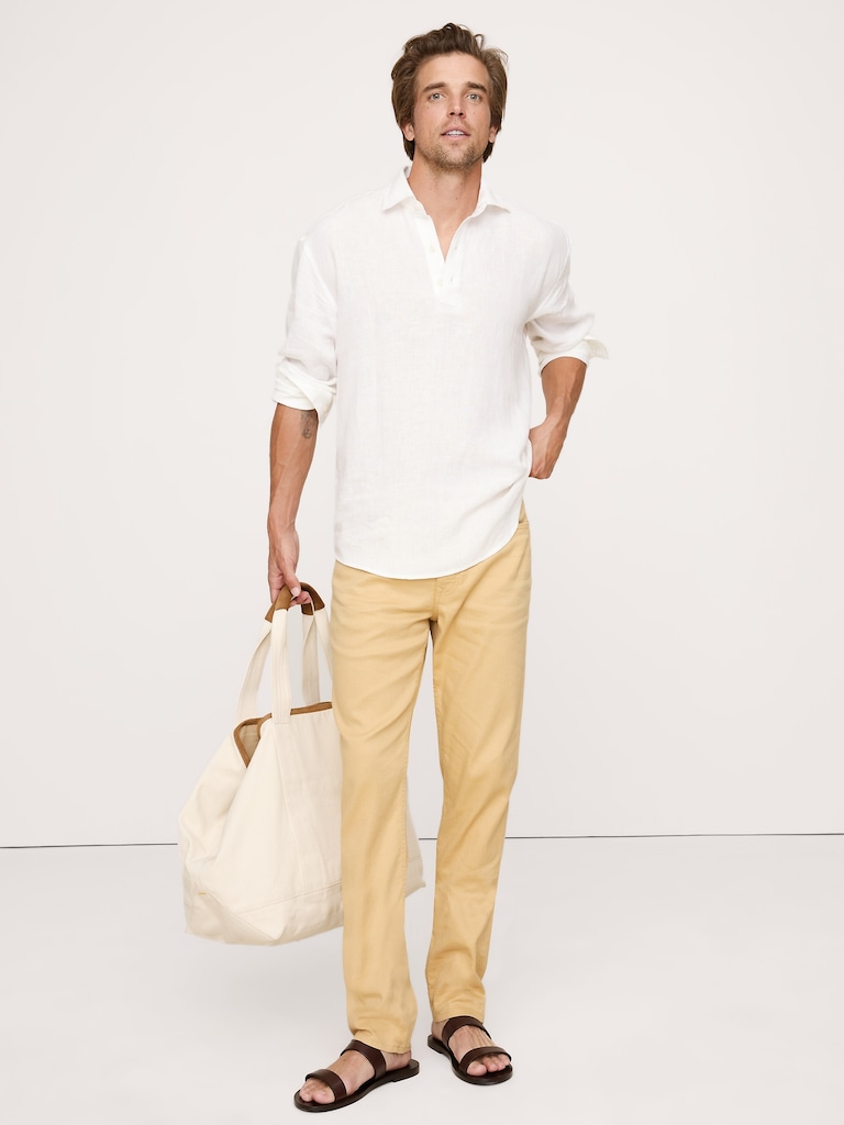 Slim Linen-Cotton Traveler Pant
