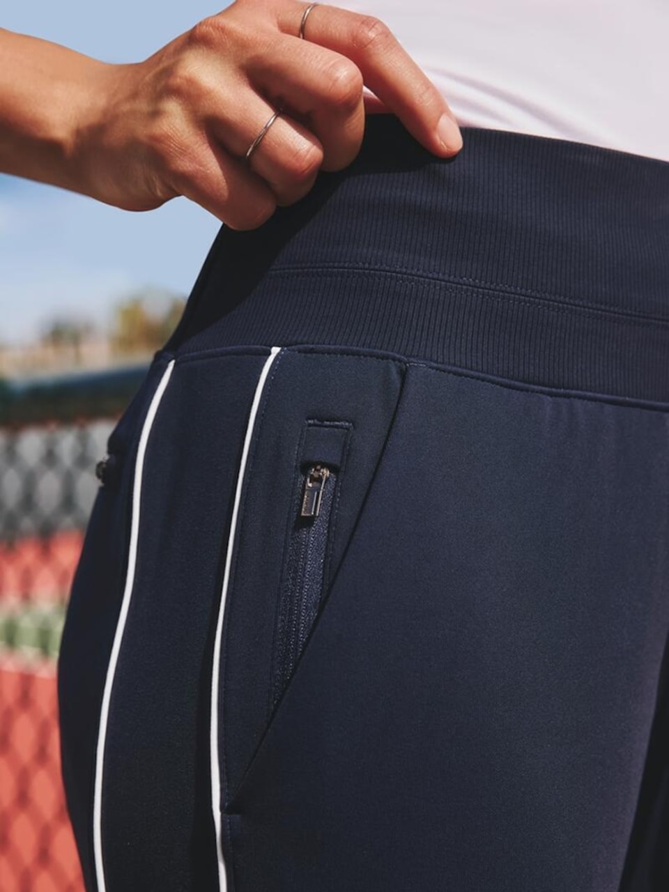 Venice High Rise Track Stripe Jogger