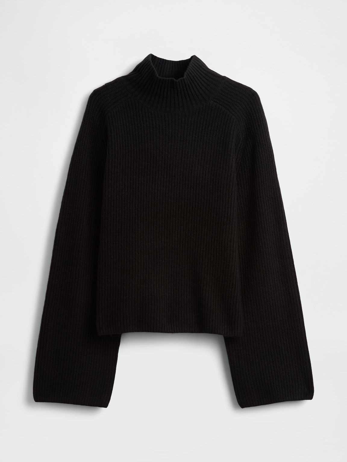CashSoft Shaker-Stitch Turtleneck Sweater