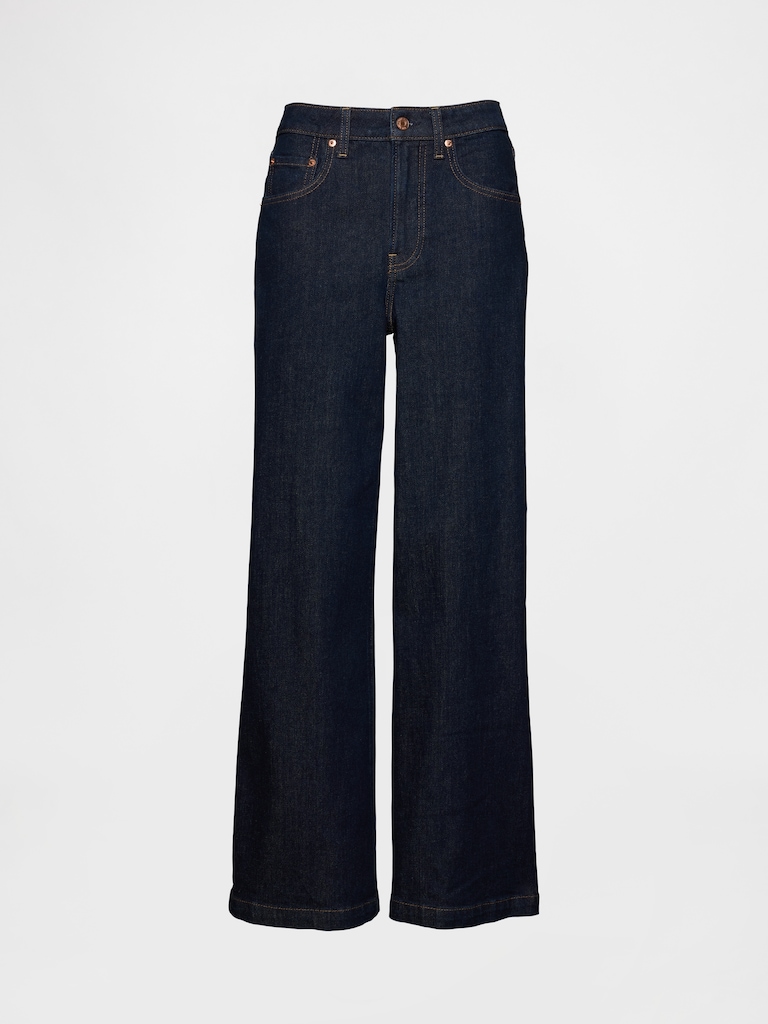 Curvy High Rise Stride Wide-Leg Jeans