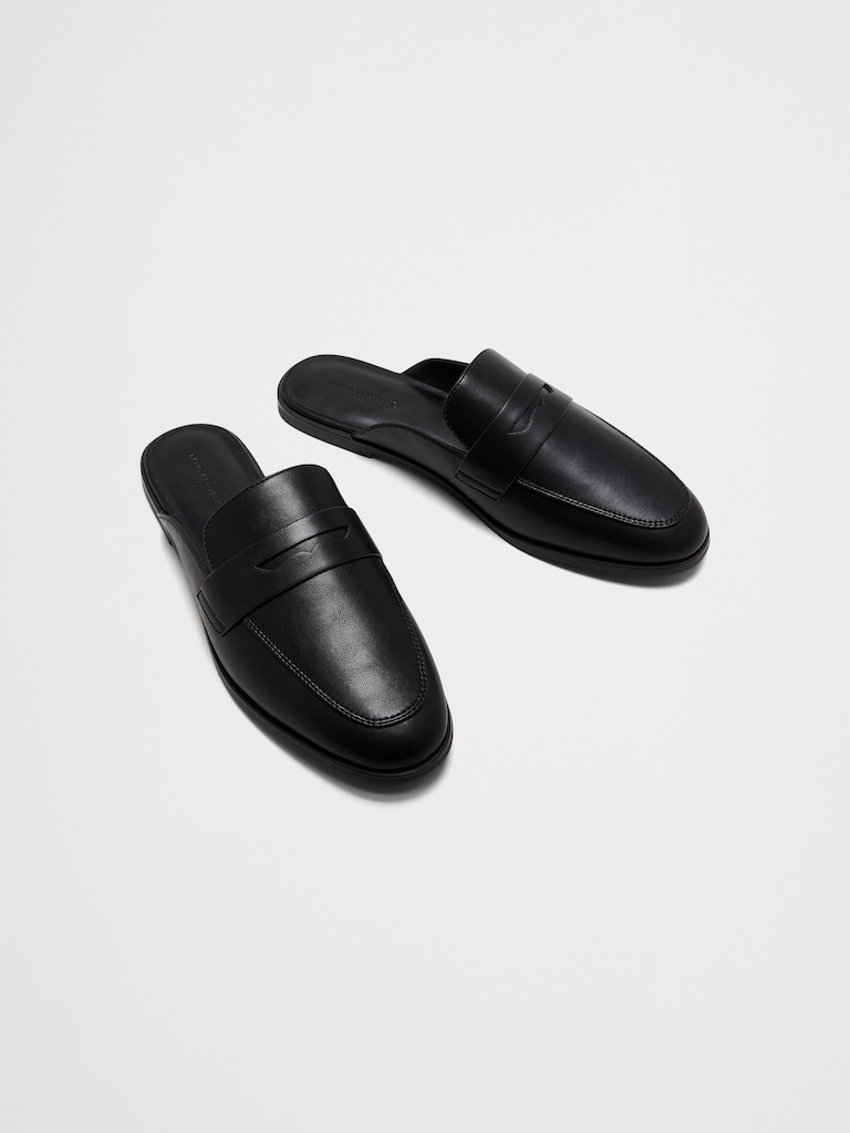 Vegan Leather Loafer Mule