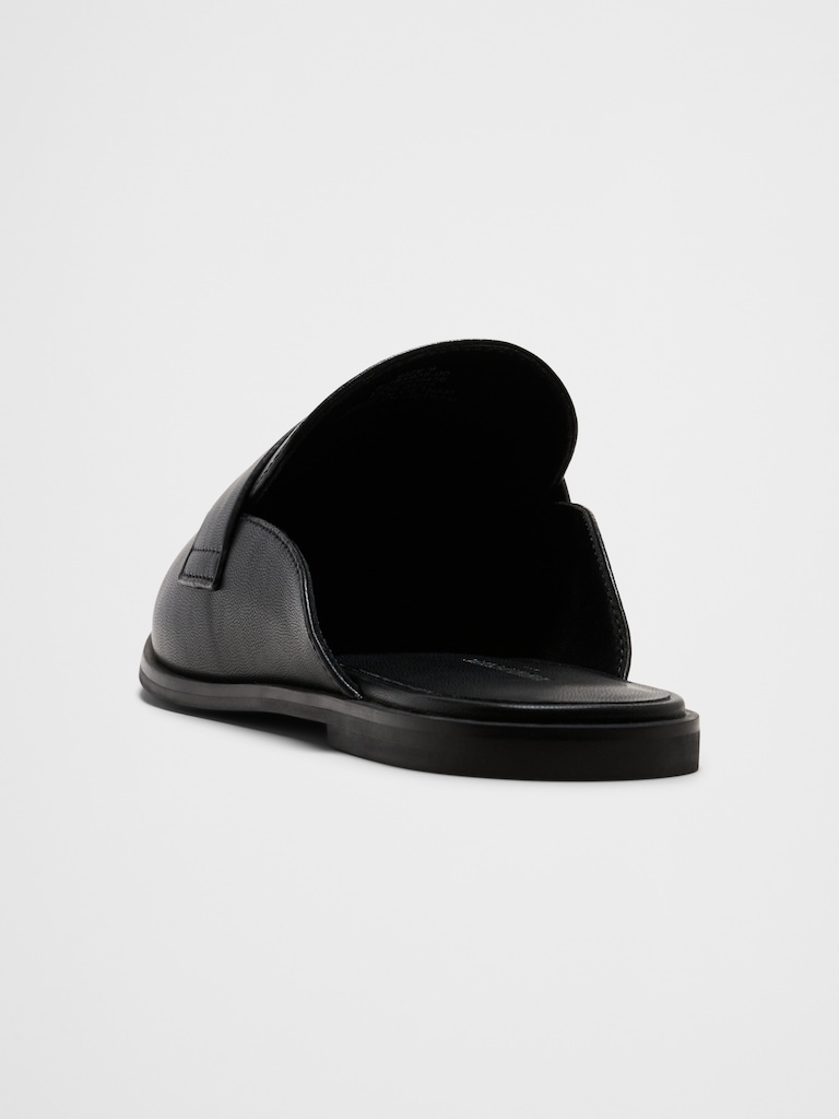 Vegan Leather Loafer Mule