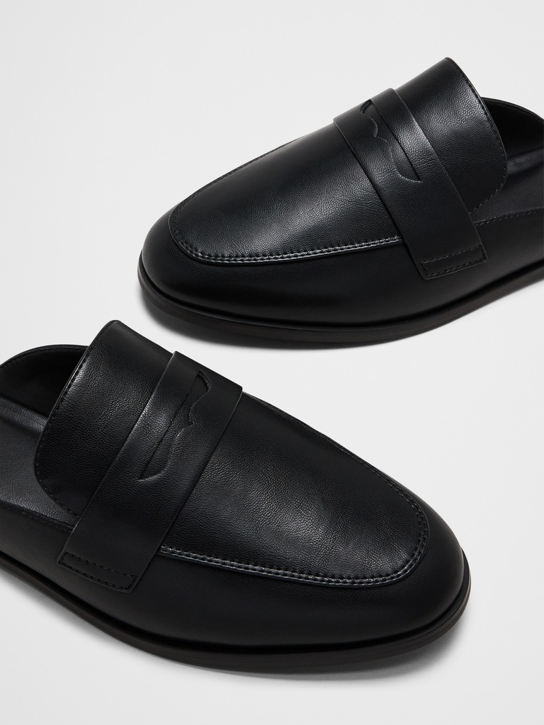 Vegan Leather Loafer Mule