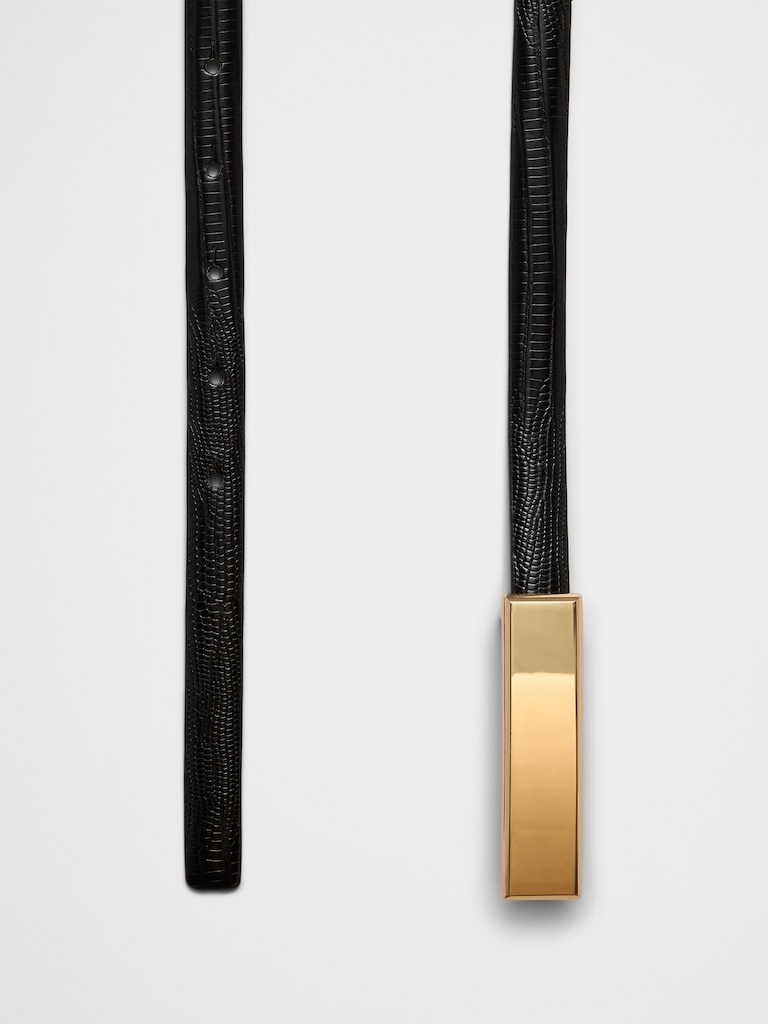 Leather Ultra Skinny Dress Belt