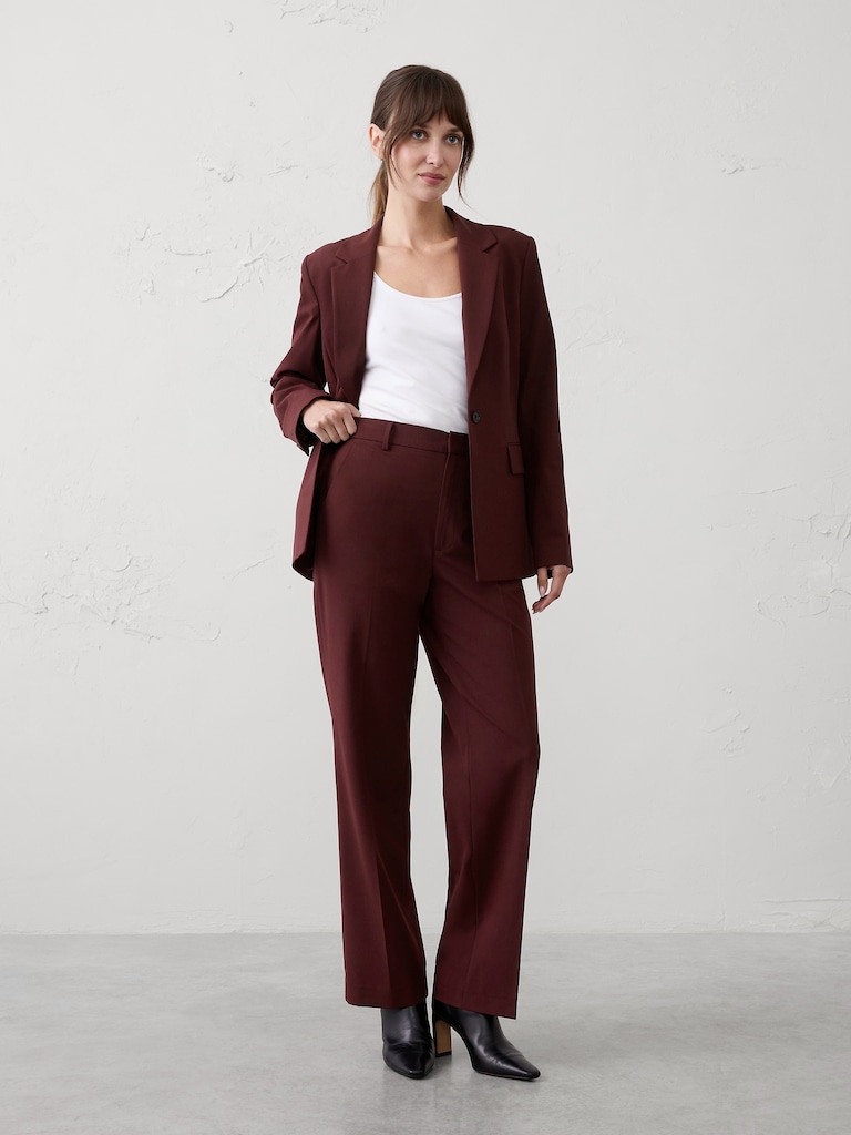 DROPPED Straight High-Rise Sculpted Trouser