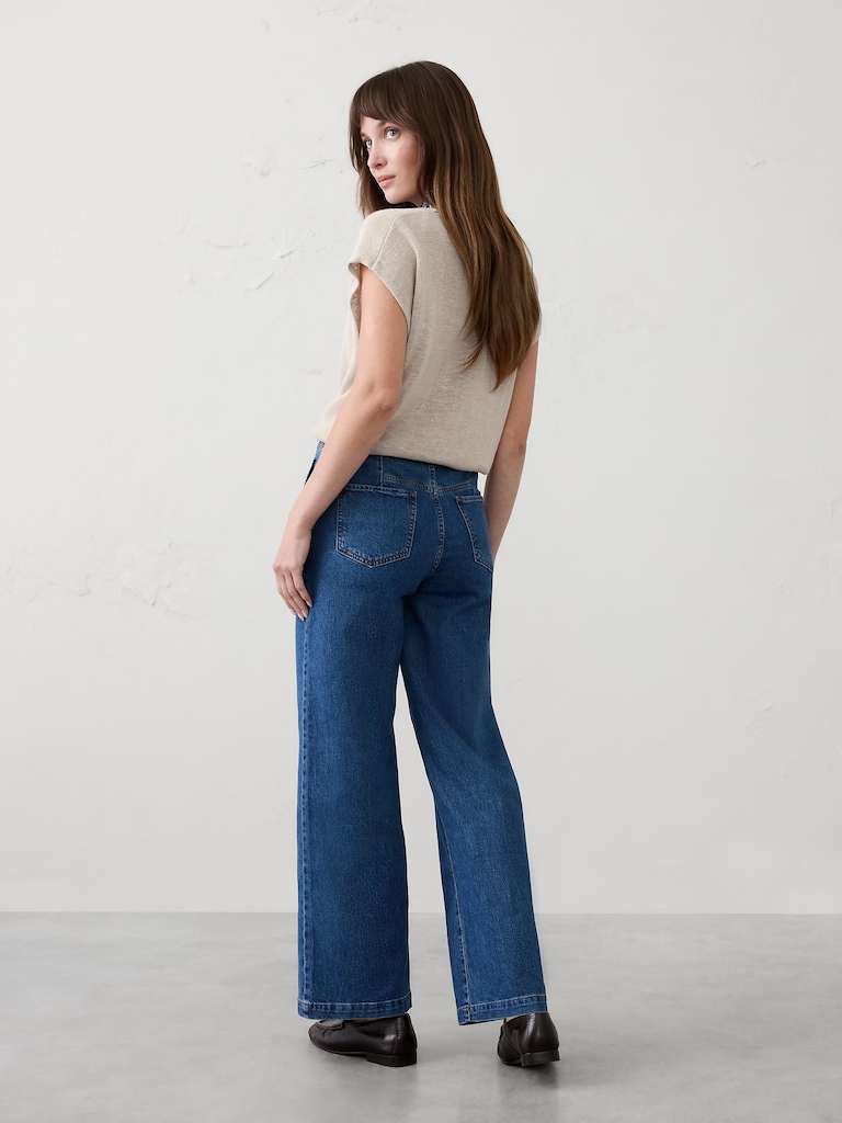 Wide-Leg High-Rise Utility Jean