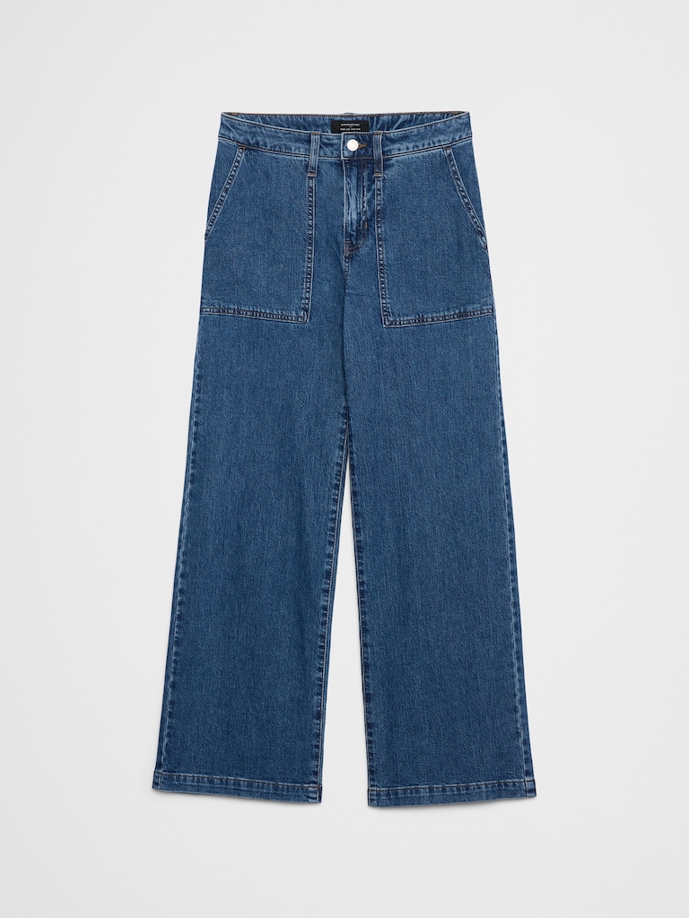 Wide-Leg High-Rise Utility Jean