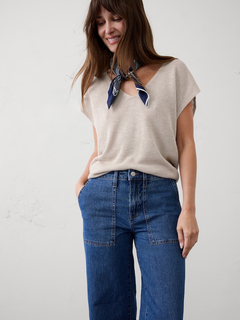 Wide-Leg High-Rise Utility Jean