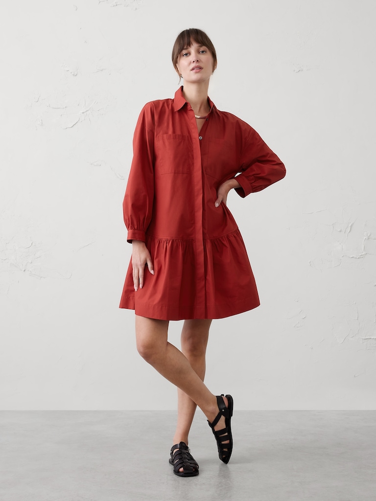 Puff-Sleeve Tiered Mini Dress