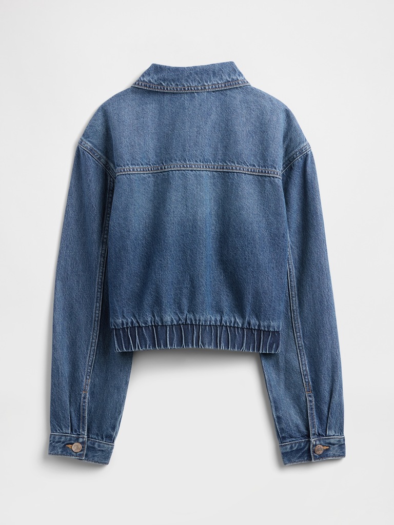 Kids Denim Zip Bomber Jacket