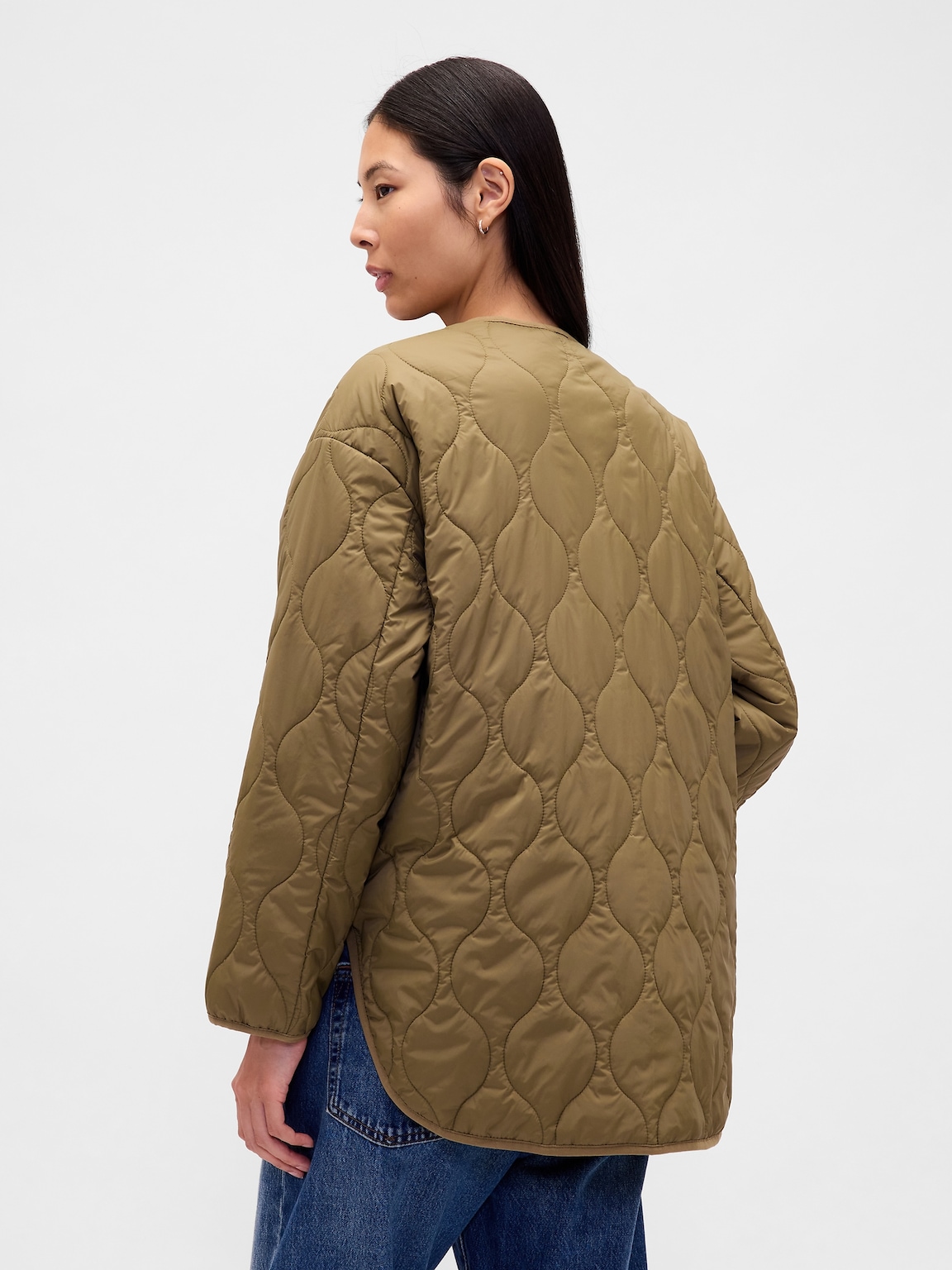 Recycled Lightweight Oversized Quilted Liner Jacket