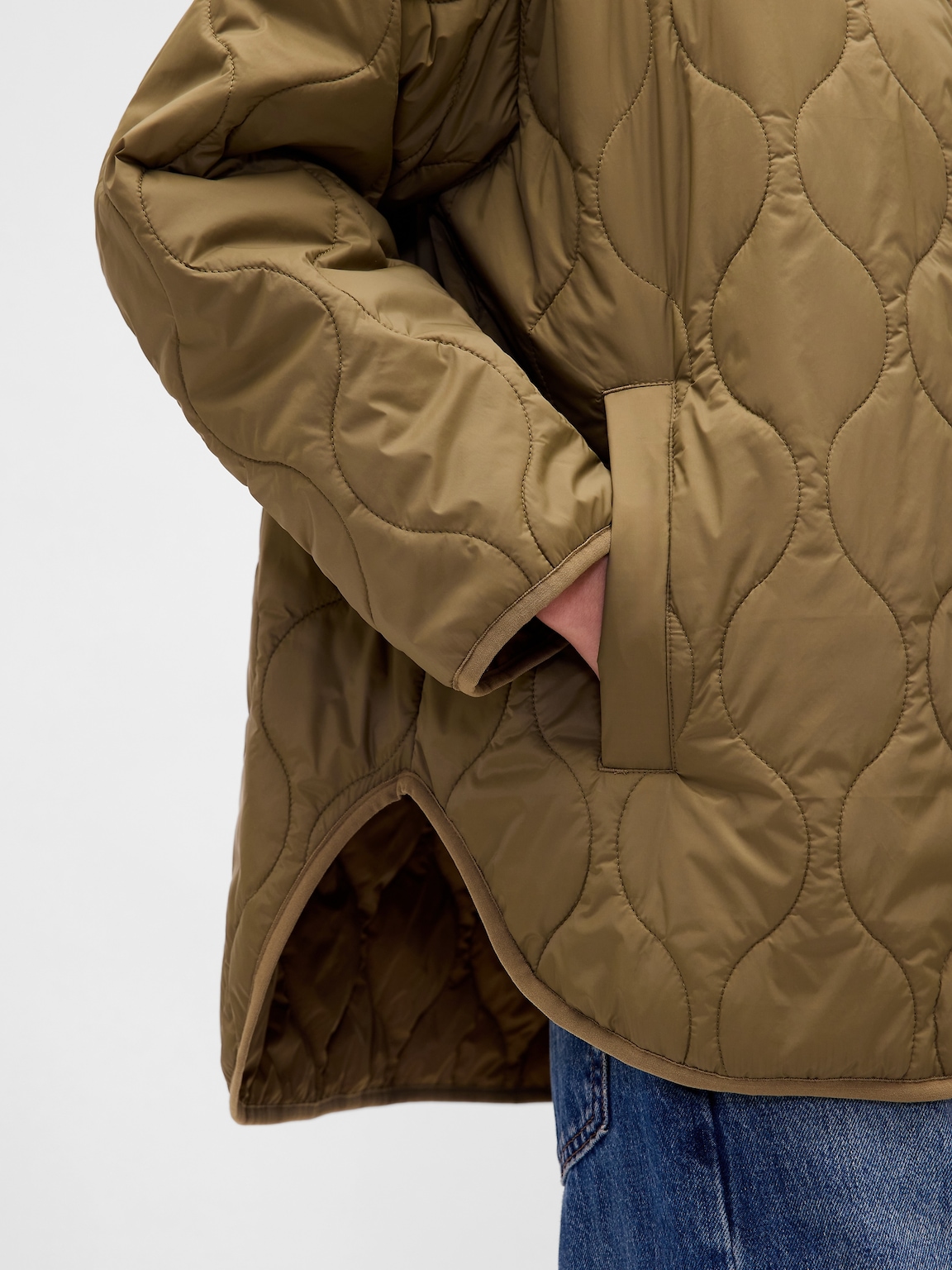 Recycled Lightweight Oversized Quilted Liner Jacket