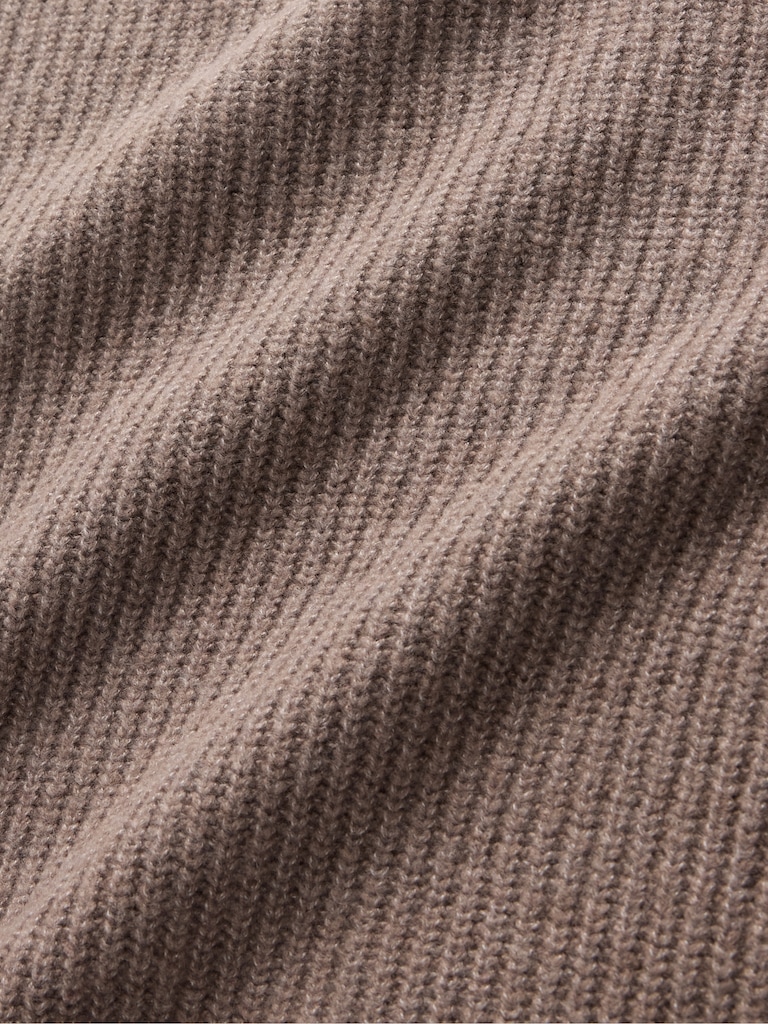 CashSoft Shaker-Stitch Turtleneck Sweater