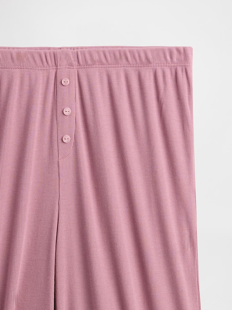 Mini Rib Wide-Leg PJ Pants
