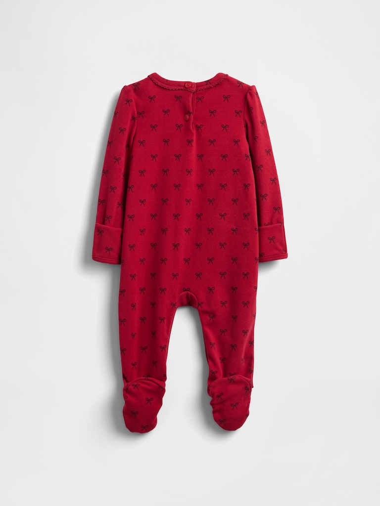 Baby Softspun Bow Pocket Footed One-Piece