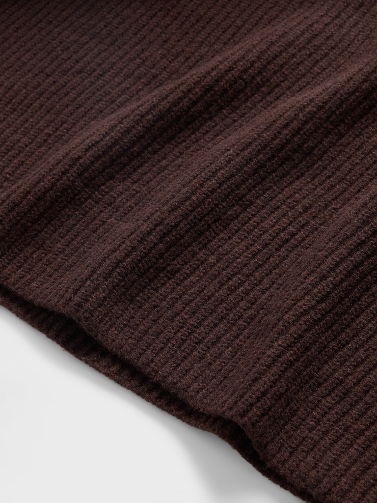 CashSoft Shaker-Stitch Turtleneck Sweater