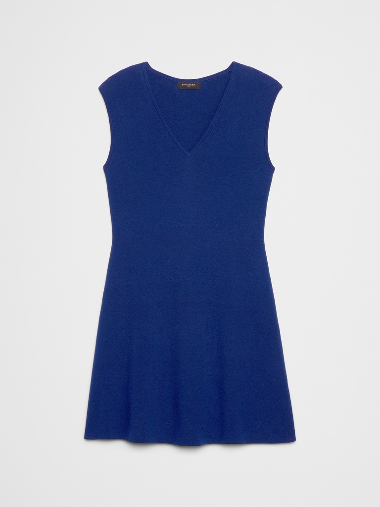 Cap-Sleeve Sweater Mini Dress