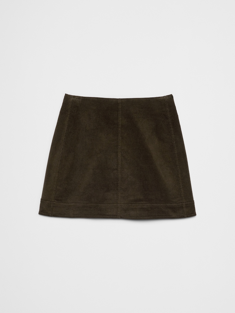 Corduroy Seamed Mini Skirt