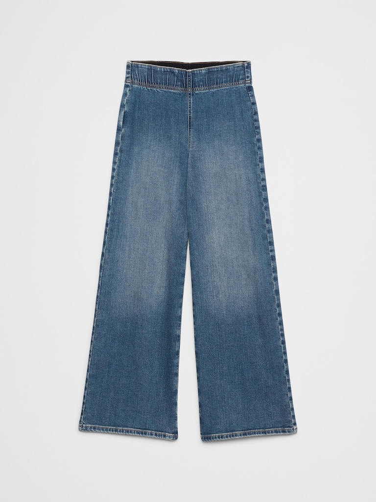 Wide-Leg High-Rise Pull-On Jean