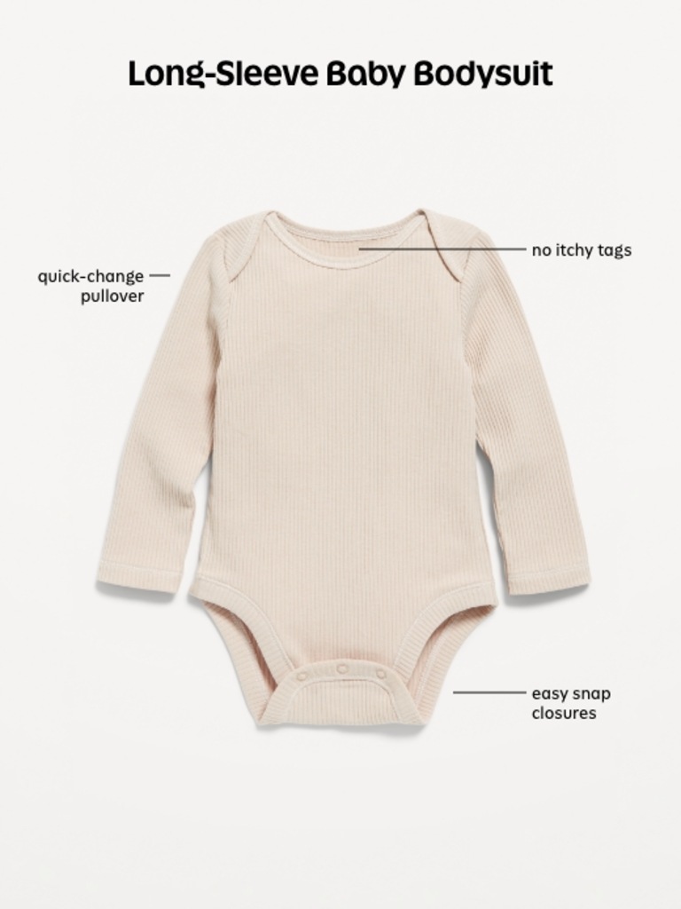 Printed Unisex Long-Sleeve Bodysuit for Baby